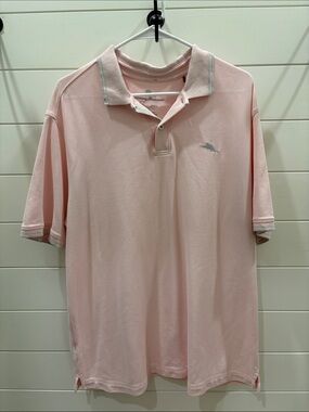 Tommy Bahama Light Pink Polo with Contrast Trim